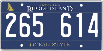 RI license plate 265614
