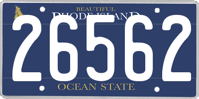 RI license plate 26562
