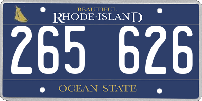 RI license plate 265626