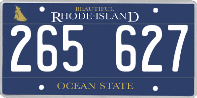 RI license plate 265627