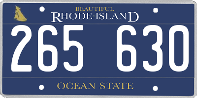 RI license plate 265630