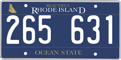 RI license plate 265631