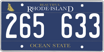 RI license plate 265633