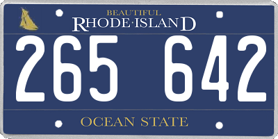 RI license plate 265642