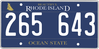 RI license plate 265643