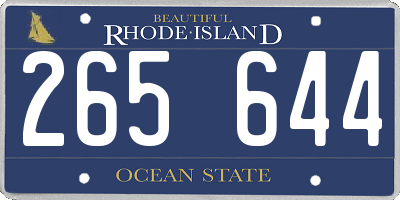 RI license plate 265644