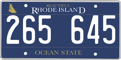 RI license plate 265645
