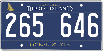 RI license plate 265646