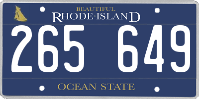 RI license plate 265649