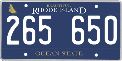 RI license plate 265650
