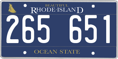 RI license plate 265651