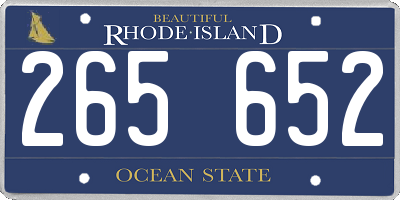 RI license plate 265652