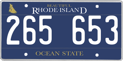 RI license plate 265653