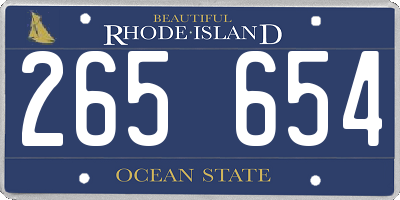 RI license plate 265654