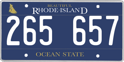 RI license plate 265657