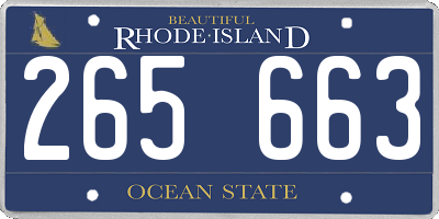 RI license plate 265663