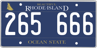 RI license plate 265666
