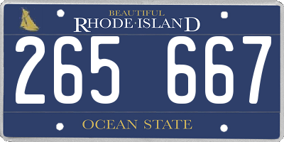 RI license plate 265667