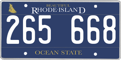 RI license plate 265668