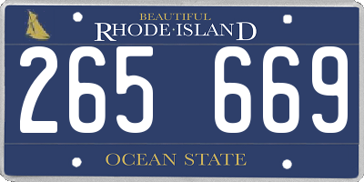RI license plate 265669