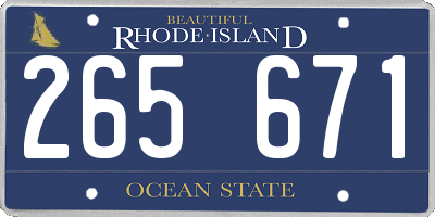 RI license plate 265671