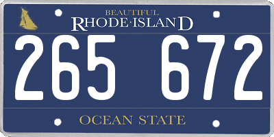 RI license plate 265672