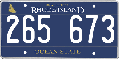 RI license plate 265673