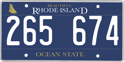 RI license plate 265674