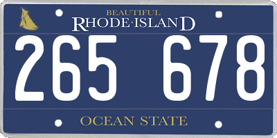 RI license plate 265678