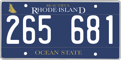 RI license plate 265681