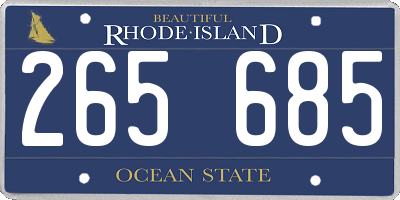 RI license plate 265685