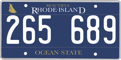 RI license plate 265689