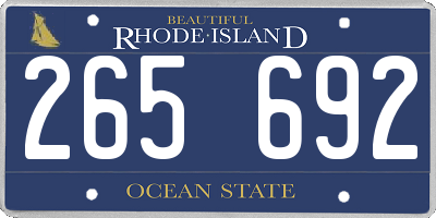 RI license plate 265692