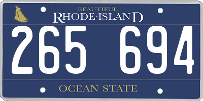 RI license plate 265694