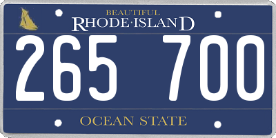 RI license plate 265700