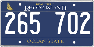 RI license plate 265702