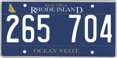 RI license plate 265704