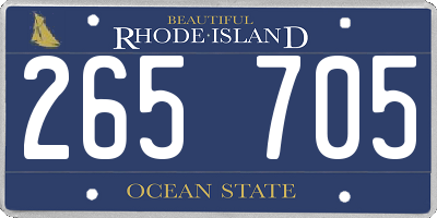 RI license plate 265705