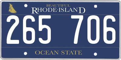 RI license plate 265706