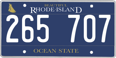 RI license plate 265707