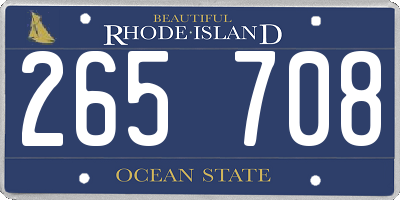 RI license plate 265708