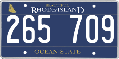 RI license plate 265709