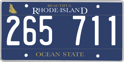RI license plate 265711