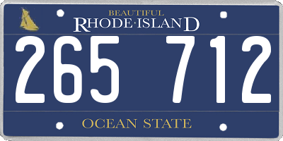 RI license plate 265712