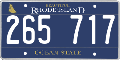 RI license plate 265717