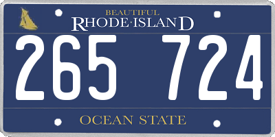 RI license plate 265724