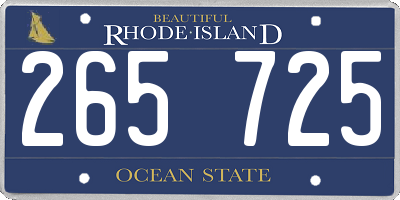 RI license plate 265725
