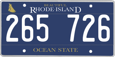 RI license plate 265726