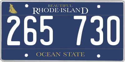 RI license plate 265730