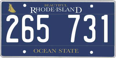 RI license plate 265731